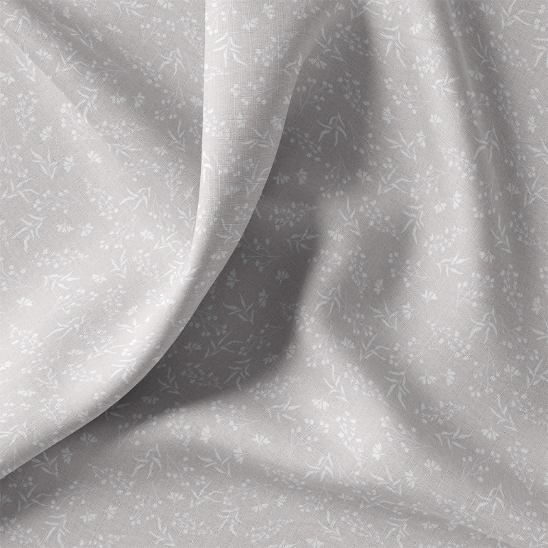 Coton Imprimé CIRCIUM Gris Clair / Blanc