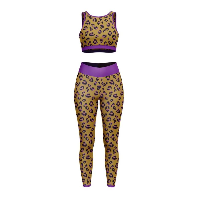 Lycra Anti UV FAUVE Ocre / Violet