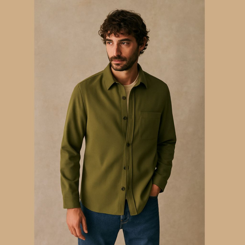 Twill de Viscose Lourd OLIVE Olive