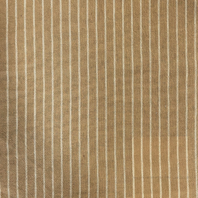Coton Rayures Tissées TISLA Beige / Blanc