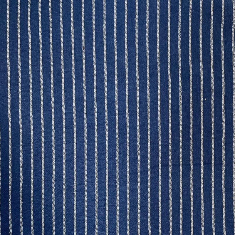 Coton Rayures Tissées TISLA Indigo / Blanc