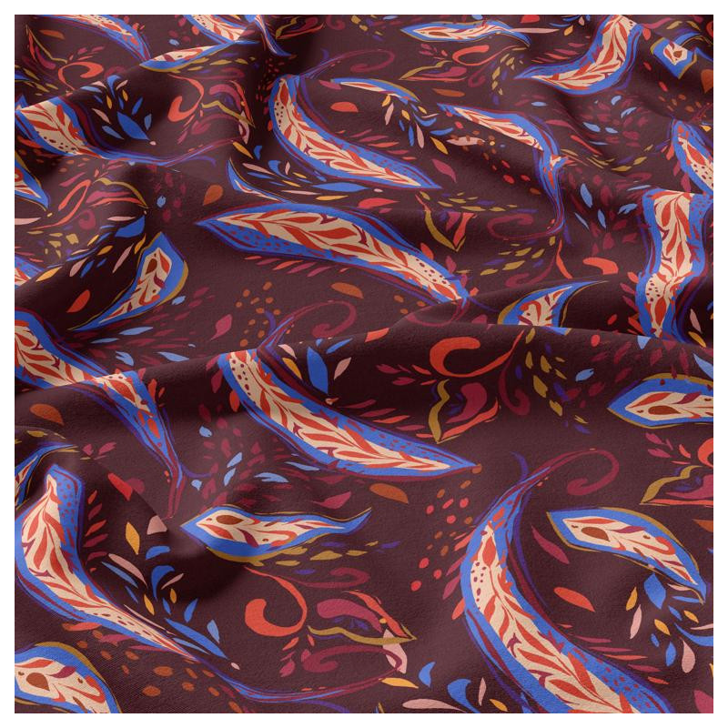 Viscose Imprimée NINI Violet / Bleu