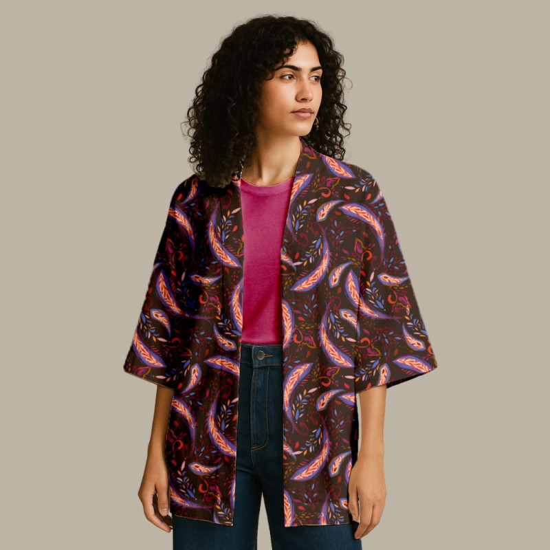 Viscose Imprimée NINI Violet / Bleu