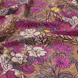 Viscose Imprimée SONJA Marron / Rose