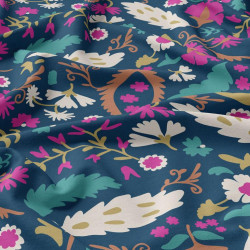 Viscose Imprimée ALIO2 Bleu / Rose