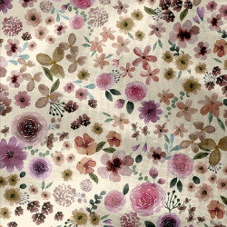 Double Gaze Imprimée HORTENSE Ecru / Violet