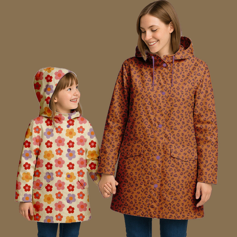 Imperméable Imprimé UTOPIA Ecru / Rose
