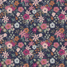 Printed Acryl Coated Cotton OLGA Navy Blue / Pink