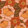 Coton Enduit Imprimé CLEMONE Orange / Pêche