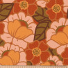 Coton Enduit Imprimé CLEMONE Orange / Pêche