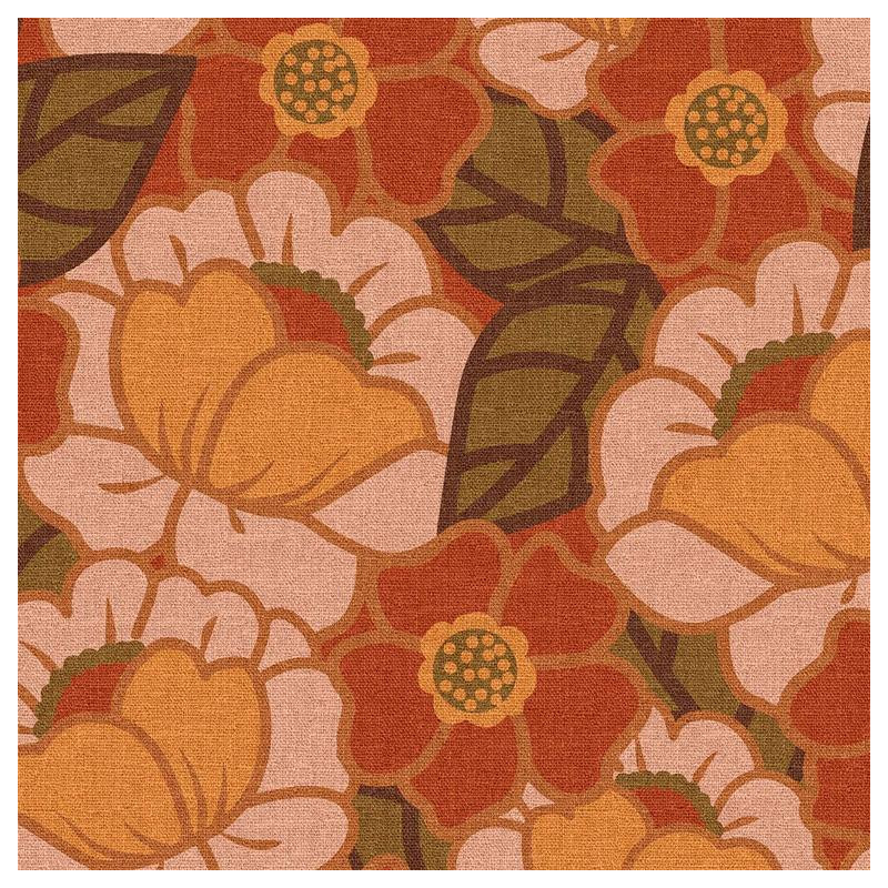 Demi-natté Imprimé CLEMONE Orange / Pêche