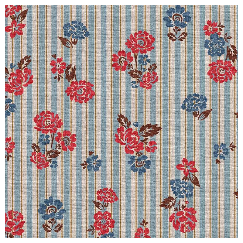Demi-natté Imprimé RIMCHA Bleu / Rouge