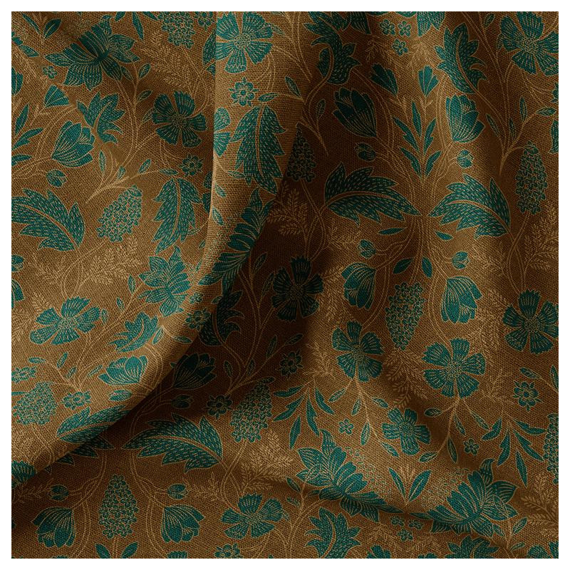 Demi-natté Imprimé LIZANDRE Vert / Bleu
