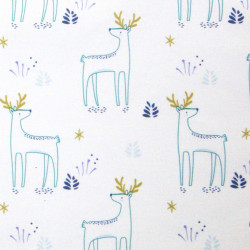 Coton Imprimé KAJSA Bleu / Gold22