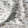 Coton imprimé ROADTRIP Blanc / Lin