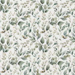 Coton imprimé LUARA Blanc / Vert