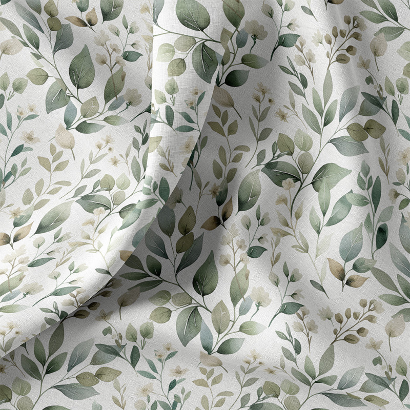 Coton imprimé LUARA Blanc / Vert