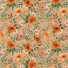 Coton imprimé CAMELIA Lin / Orange