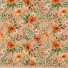 Coton imprimé CAMELIA Lin / Orange