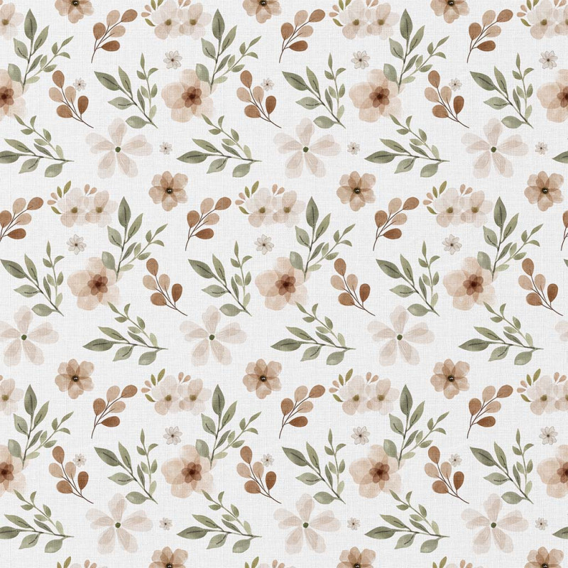 Coton imprimé ZADA Blanc / Naturel