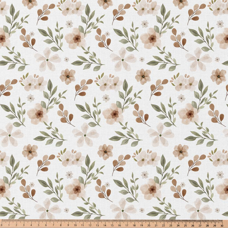 Coton imprimé ZADA Blanc / Naturel