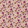 Coton imprimé ASTER Pêche / Violet