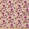 Coton imprimé ASTER Pêche / Violet