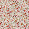 Coton imprimé HORTENSE2 Ecru / Rouge