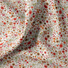 Coton imprimé HORTENSE2 Ecru / Rouge