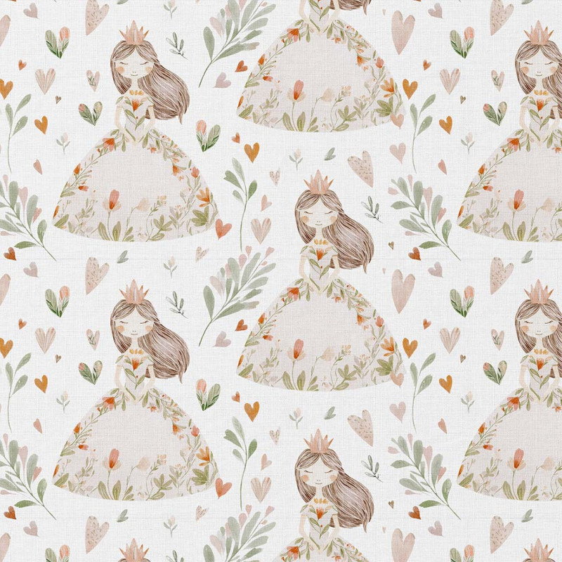 Coton imprimé NIOUCHKA Blanc / Rose