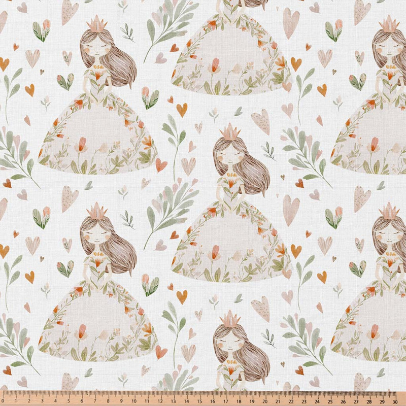 Coton imprimé NIOUCHKA Blanc / Rose