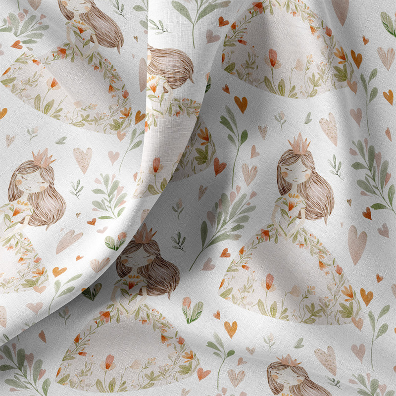 Coton imprimé NIOUCHKA Blanc / Rose