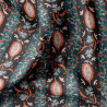 Coton imprimé ALEZIA Noir / Bleu