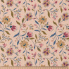 Coton imprimé EVELYNE Pêche / Beige