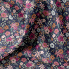 Coton imprimé OLGA Marine / Rose