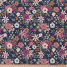 Coton imprimé OLGA Marine / Rose