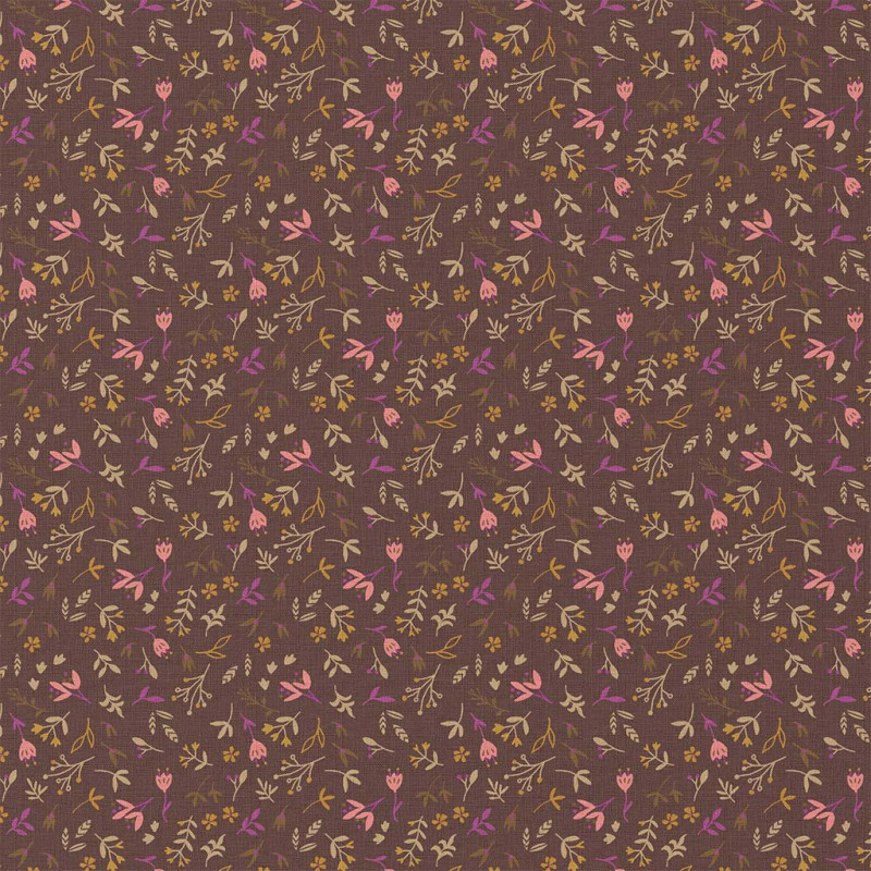 Coton imprimé AZOVA Cacao / Rose
