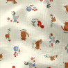 Printed Double Gauze CAKETT Ecru / Camel