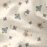 Printed Double Gauze KIMYZA2 Ecru / Green