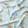 Printed Waterproof Fabric CLAPOTIS Blue / Yellow
