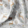 Coton imprimé BROCELIANDE Blanc / Camel