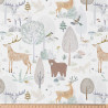 Coton imprimé BROCELIANDE Blanc / Camel