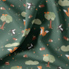 Coton imprimé GUY Vert / Orange