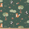 Coton imprimé GUY Vert / Orange