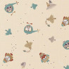 Coton imprimé ILLICO Beige / Bleu