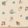 Coton imprimé ILLICO Beige / Bleu