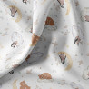 Coton imprimé POOPA Blanc / Vert De Gris
