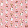 Coton imprimé ANIBEL Rose / Marron