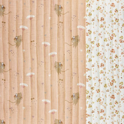 Double Gaze Matelassée Imprimée MISSOU / SASEKA Skin / Blanc