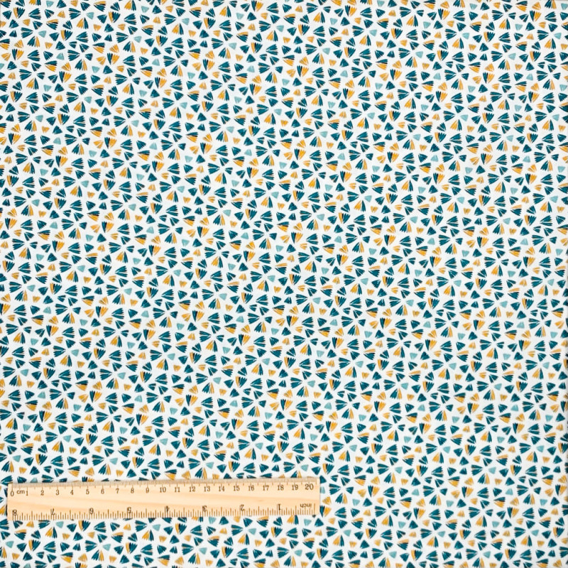 Viscose Imprimée ZANTEME Blanc / Paon